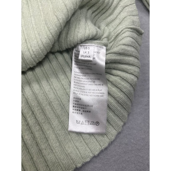Urban Outfitters Skylar S Mint Green Ribbed Collared Button Up Cropped Sweater - Picture 7 of 10